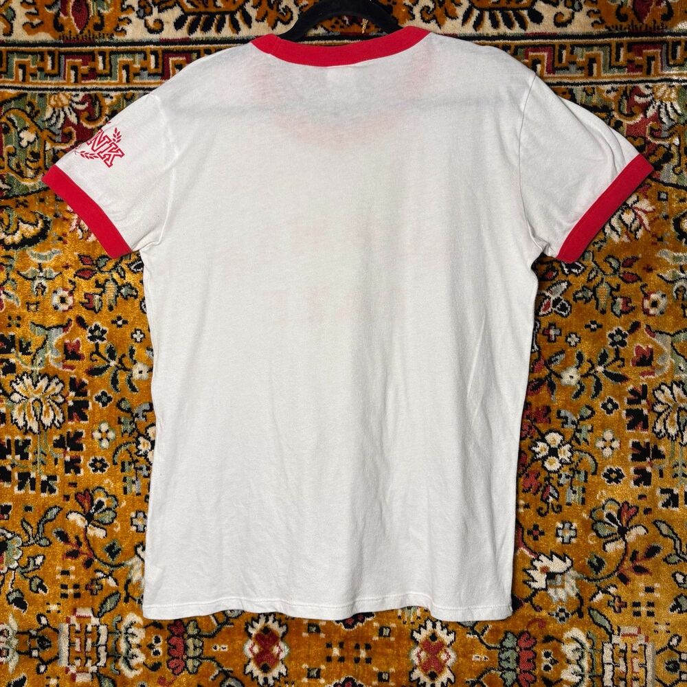 PINK Victoria's Secret "Summer Daze" Red Ringer Graphic Tee Size L - Picture 5 of 6